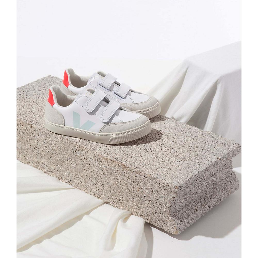 Veja V-12 LEATHER Tenisky Detske White/Beige | SK 878LIS